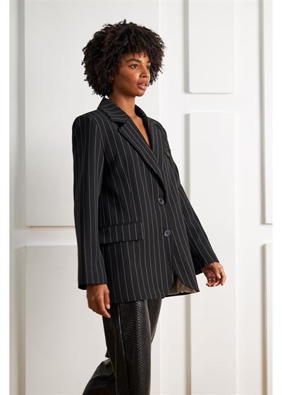 Çizgili Atlas Ceket