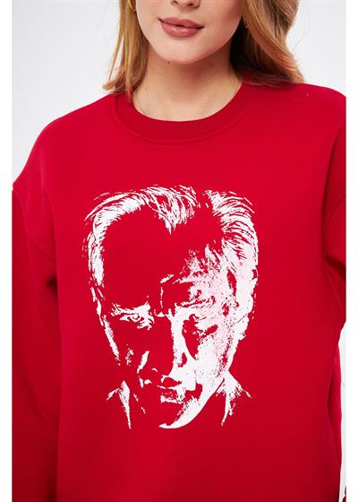 Cumhuriyet Koleksiyonu Atatürk Baskılı Sırtı İmzalı Sweatshirt 