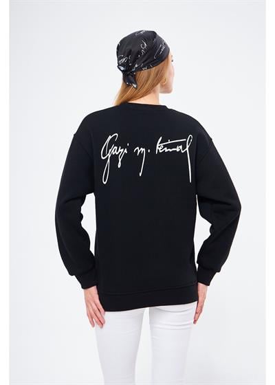 Cumhuriyet Koleksiyonu Atatürk Baskılı Sırtı İmzalı Sweatshirt 