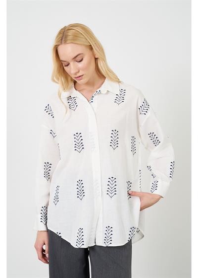 Dal Nakışlı Vual Gömlek 