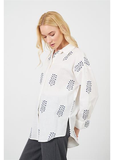 Dal Nakışlı Vual Gömlek 