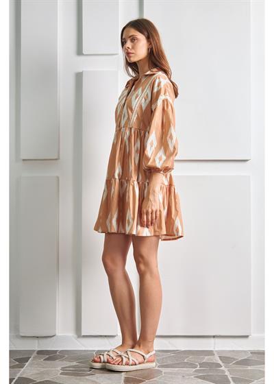 Dantel Detaylı Fırfırlı Elbise