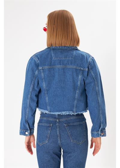 Denim Crop Ceket 