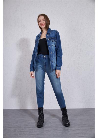 Denim Uzun Ceket