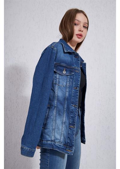 Denim Uzun Ceket