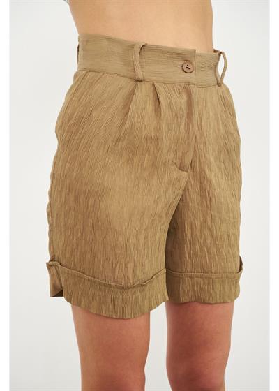 Duble Katlamalı Plise Şort