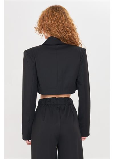 Düğmeli Crop Blazer Ceket 