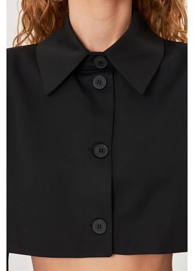 Düğmeli Crop Blazer Ceket 