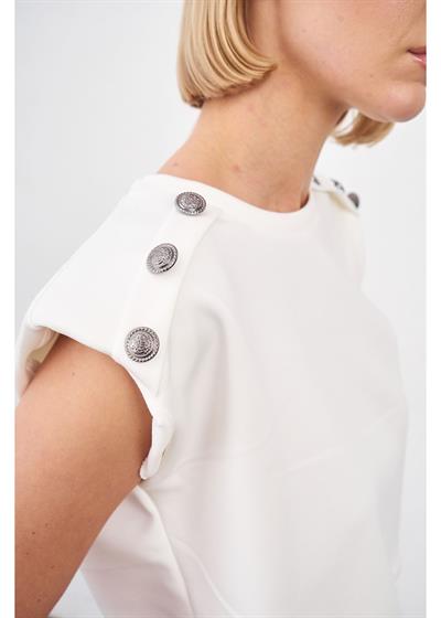 Düğmeli Sıfır Kol Modal Crop Bluz