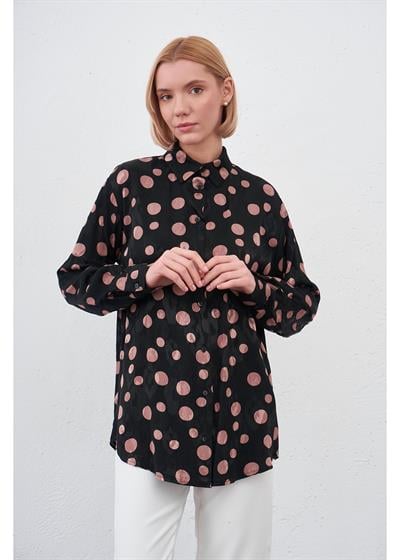 Düşük Kol Puantiyeli Saten Gömlek 