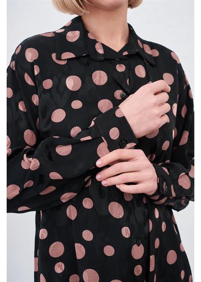 Düşük Kol Puantiyeli Saten Gömlek 