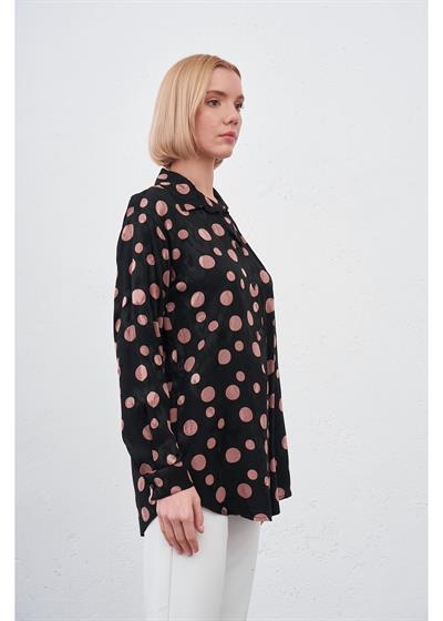 Düşük Kol Puantiyeli Saten Gömlek 