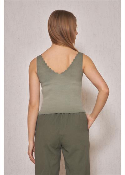 Elon Merdiven Yaka Crop