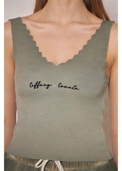 Elon Merdiven Yaka Crop