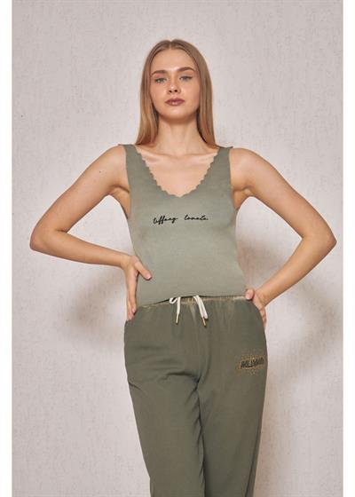 Elon Merdiven Yaka Crop