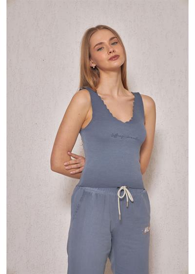 Elon Merdiven Yaka Crop