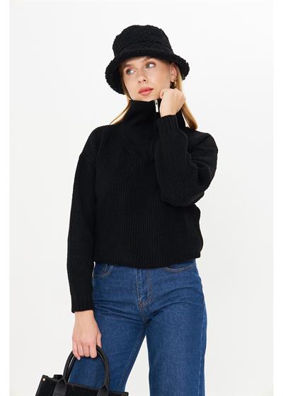 Fermuarlı Triko Kazak  