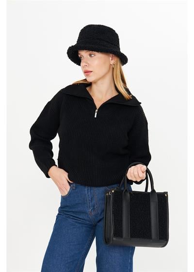 Fermuarlı Triko Kazak  