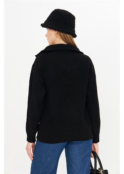 Fermuarlı Triko Kazak  