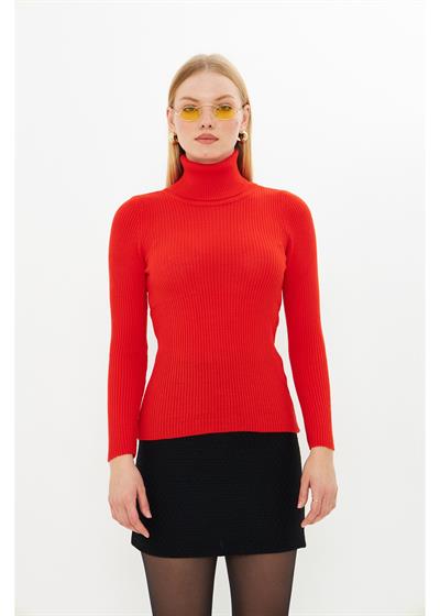 Fitilli Boğazlı Triko Kazak 