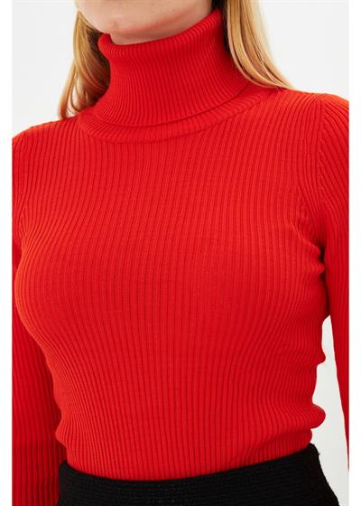 Fitilli Boğazlı Triko Kazak 