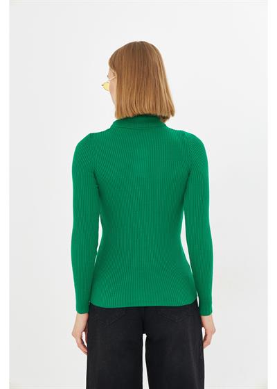 Fitilli Boğazlı Triko Kazak 