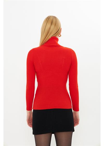 Fitilli Boğazlı Triko Kazak 