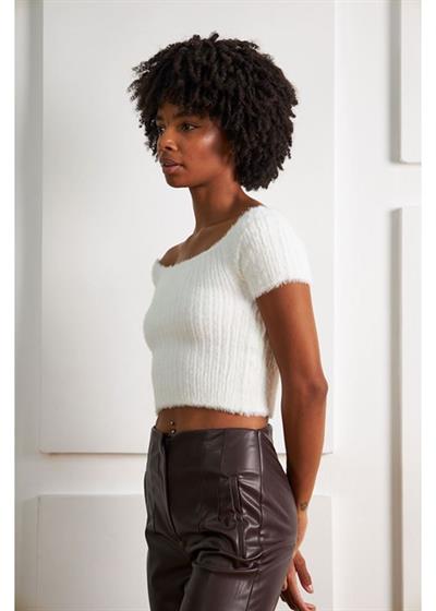 Fitilli Kısa Kol Tüylü Kazak