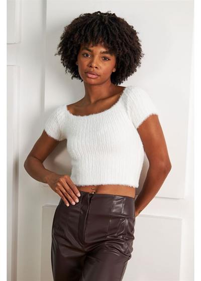 Fitilli Kısa Kol Tüylü Kazak