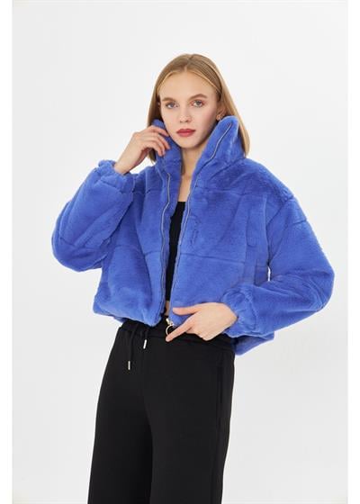 Fleto Cepli Kapitone Peluş Mont 