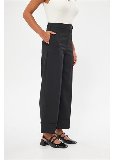 Geniş Duble Paça Poliviskon Pantolon 