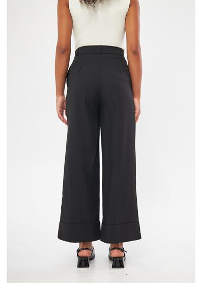 Geniş Duble Paça Poliviskon Pantolon 