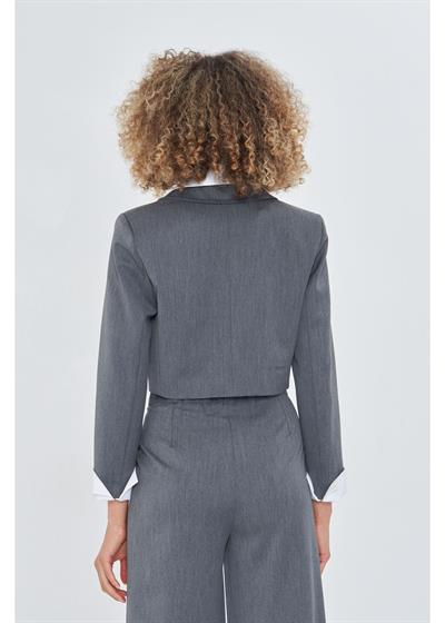 Gömlek Garnili Kısa Ceket 