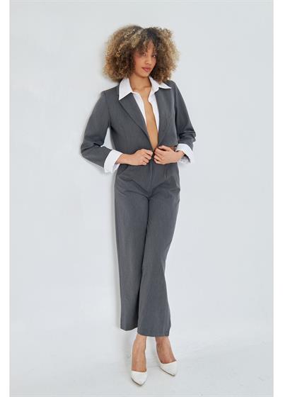 Gömlek Garnili Kısa Ceket 