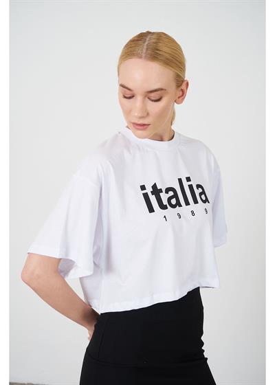 Italia Baskılı Kısa Süprem T-Shirt
