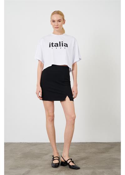 Italia Baskılı Kısa Süprem T-Shirt