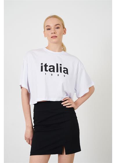 Italia Baskılı Kısa Süprem T-Shirt
