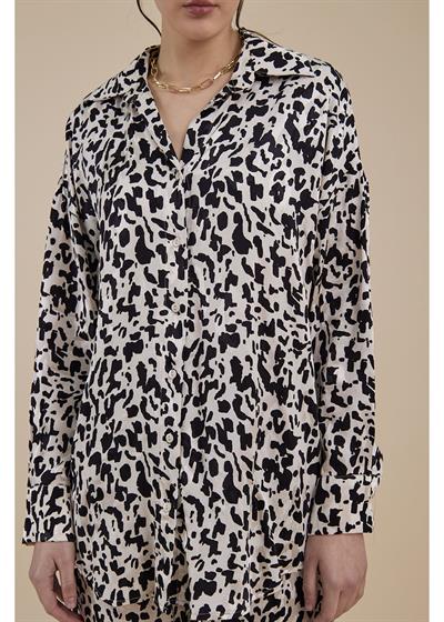 Jakarlı Empirme Saten Gömlek 