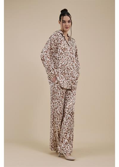 Jakarlı Empirme Saten Gömlek 