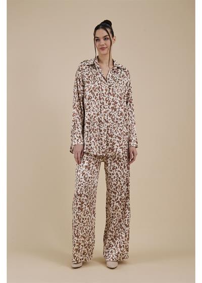 Jakarlı Empirme Saten Gömlek 