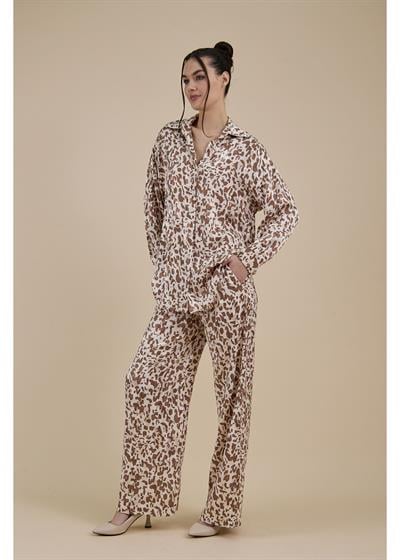 Jakarlı Empirme Saten Gömlek 