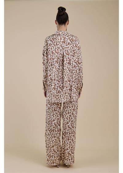 Jakarlı Empirme Saten Gömlek 