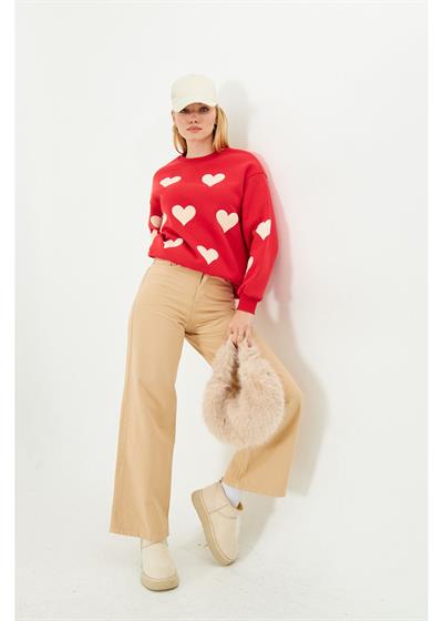 Kalp Baskılı Sweatshirt 