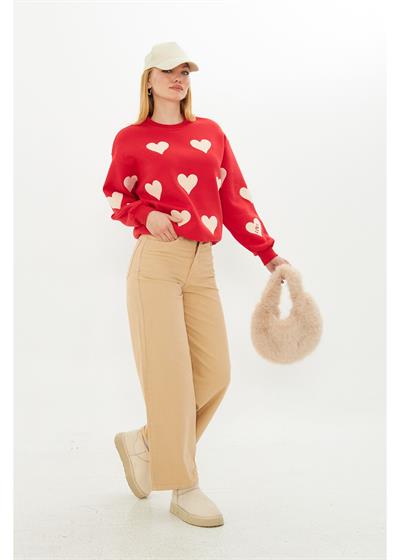 Kalp Baskılı Sweatshirt 