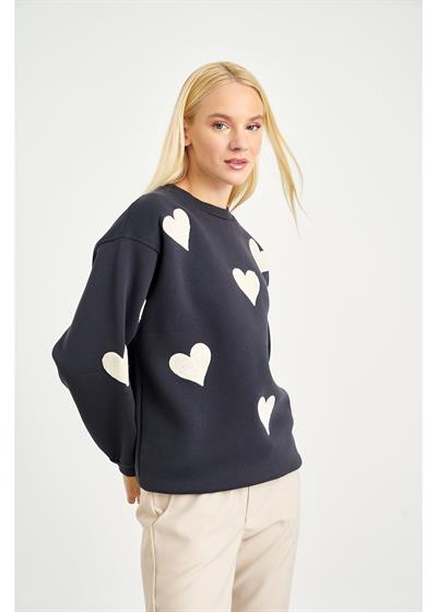 Kalp Baskılı Sweatshirt 