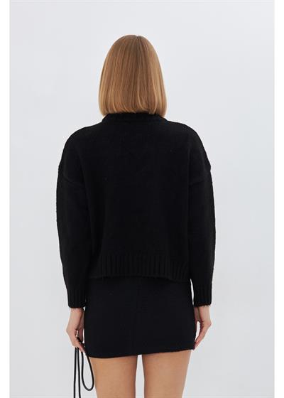 Kalp Detaylı Oversize Kazak 