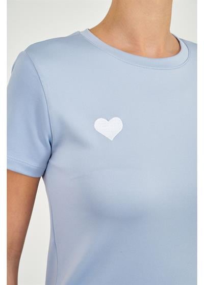 Kalp Nakışlı Kısa Kol Modal T-Shirt