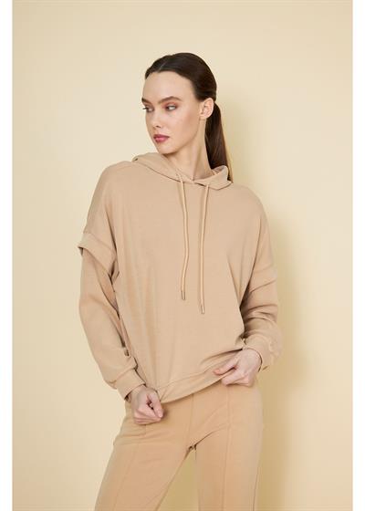 Kapüşonlu Uzun Kol Modal Sweatshirt