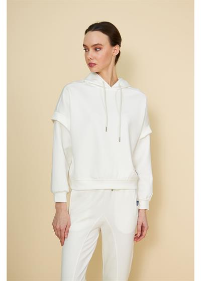 Kapüşonlu Uzun Kol Modal Sweatshirt
