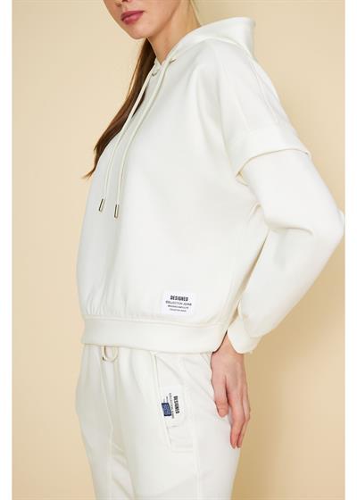 Kapüşonlu Uzun Kol Modal Sweatshirt